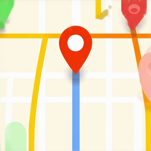 Local Business Map SEO Optimization Digital map highlighting local business markers with SEO indicators.