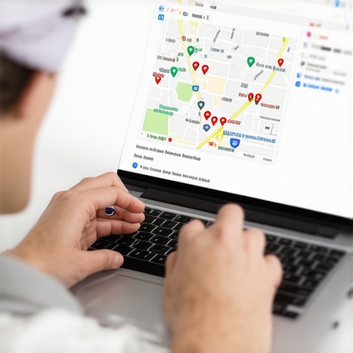 Person reviewing local SEO analytics on a laptop for map optimization