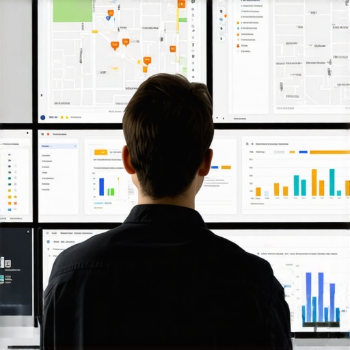 Person analyzing map rankings and reviews on a computer