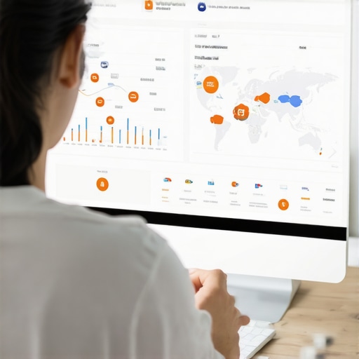 Person working on maps and SEO analytics on a computer