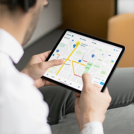 Person reviewing detailed Google Map analytics on a tablet.