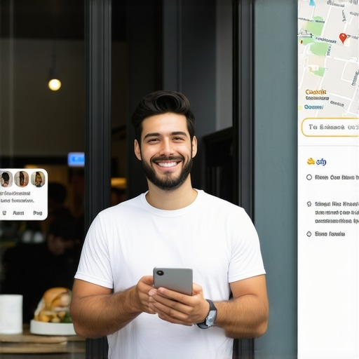 Business owner actively updating Google My Business profile with photos and reviews.