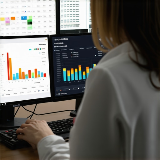 Person analyzing local SEO data on a computer screen with charts and citation tools.