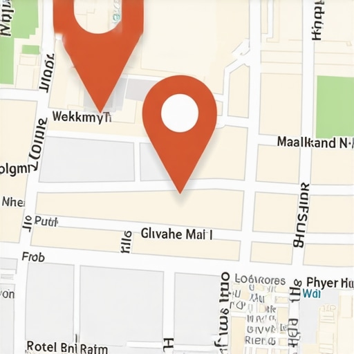 Optimized Map Listing with Keywords Map showing optimized keywords and business location