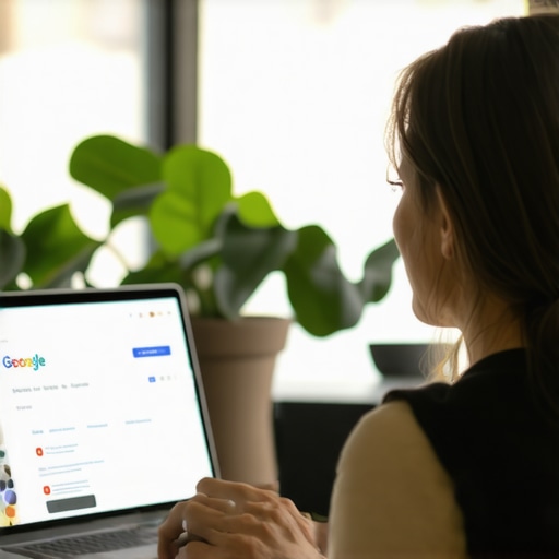 Business owner editing Google My Business profile on computer