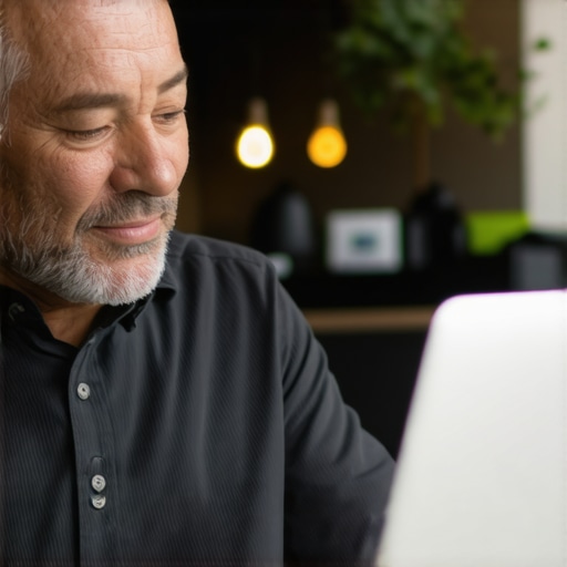Business owner updating their Google Business Profile on a laptop