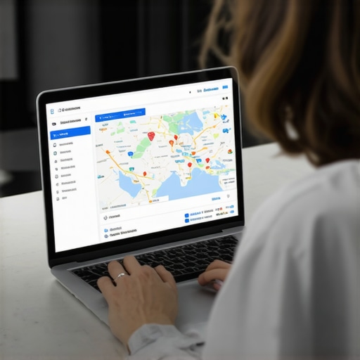 A close-up of a person working on local SEO analytics using a laptop