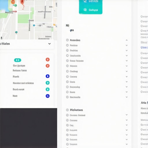 Dashboard displaying local SEO metrics for map visibility