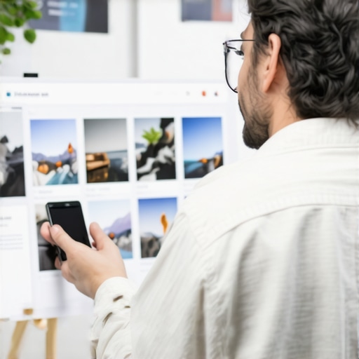 Business owner updating Google Maps profile with photos and details