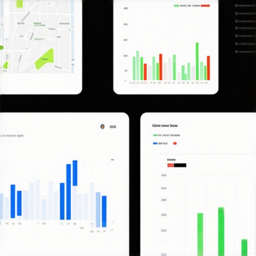 A business owner analyzing maps SEO data on a digital dashboard, focusing on citations and rankings