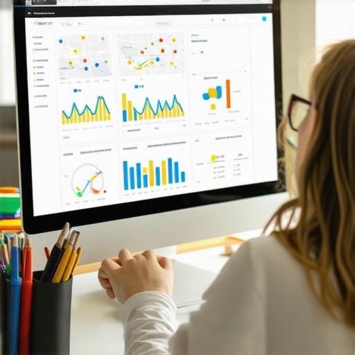 Business owner analyzing maps SEO data on a computer