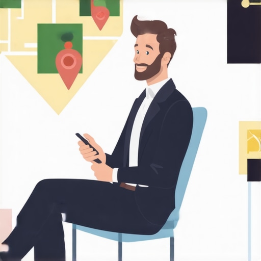 Business owner updating their Google My Business profile with keywords and visuals.