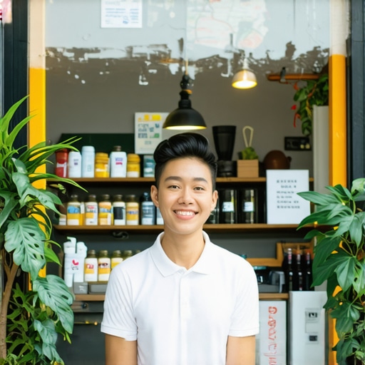 Business owner optimizing profile with new photos