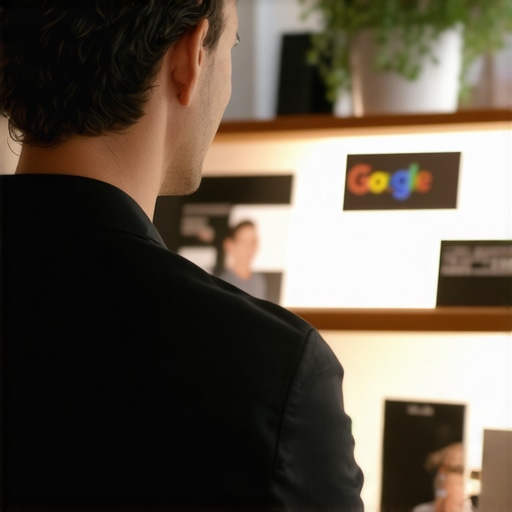 Business owner editing Google My Business details with photos