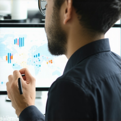 Business owner reviewing map performance analytics on a digital dashboard