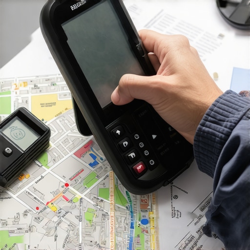 Person managing local maps and SEO tools for business visibility