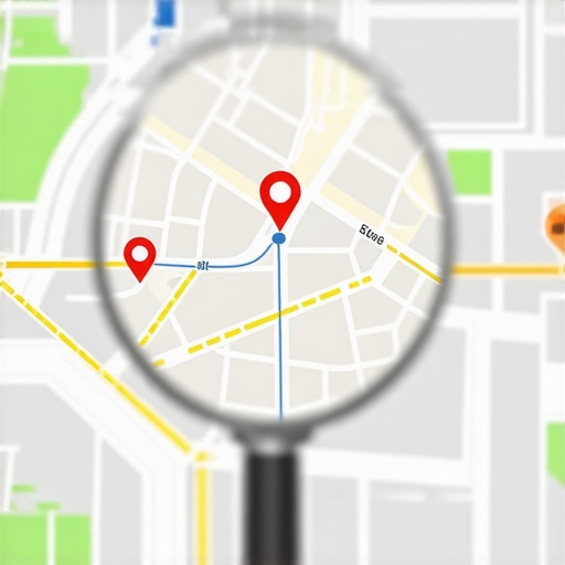 Advanced Map Discovery Analysis A conceptual image showing how complex local signals connect a business to a wider city area on a digital map.