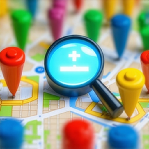 Advanced Map SEO and Proximity Nuances A digital map showing local SEO proximity signals and ranking factors.