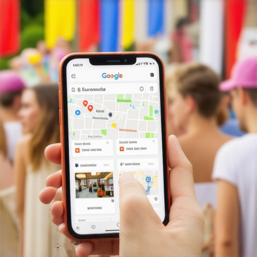Boosting Map Rank via Local Event Engagement A smartphone displaying a local event post on a Google Maps business profile during a community festival.