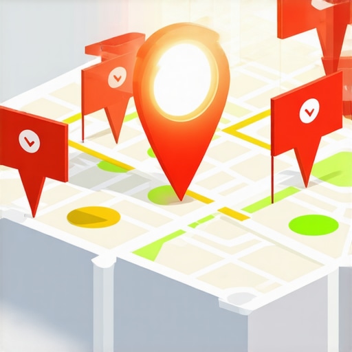 Isometric map showing the importance of accurate business data for Google Maps rankings.